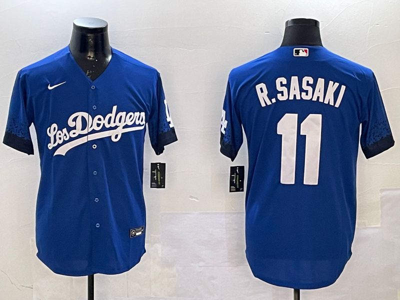 Men Los Angeles Dodgers #11 R.Sasaki Blue City Edition 2025 Nike MLB Jersey style 5->los angeles dodgers->MLB Jersey